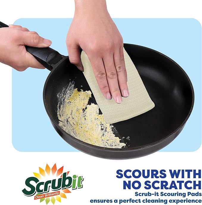 Multi-Purpose Scouring Pad by Scrub-It - Non-Scratch Cleaning Dobie Pads for Pots, Pans, Dishes, Utensils & Non-Stick Cookware - Sponge Scrubbers Use for Kitchen, Bathroom & More (6 Pack) - Image 4