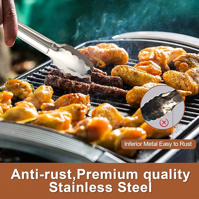 6 Pack Serving Tongs Kitchen Tongs, Buffet Tongs, Stainless Steel Food Tong Serving Tong, small tongs - Image 4