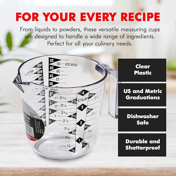 Chef Craft Select Plastic Measuring Cup, 4 Cup, Clear - Image 4