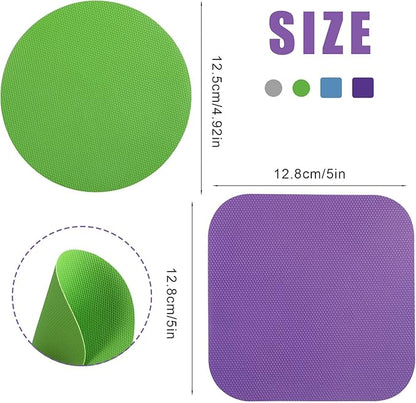 LUTER 4pcs Jar Opener, Rubber, Multi-function Silicone Bottle Opener for Seniors with Weak Hands Lid Cap Gripper Pads Kitchen Coasters Gadgets(Blue, Green, Gray, Purple) - Image 2