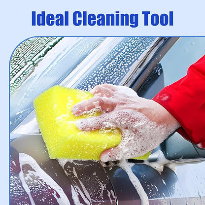 DECOHS 2 Pcs Bug Scrubber Sponge- Reusable Car Bug & Tar Remover Sponge- Car Wash Cleaning Scrub Sponges for Car Detailing (Yellow) - Image 4