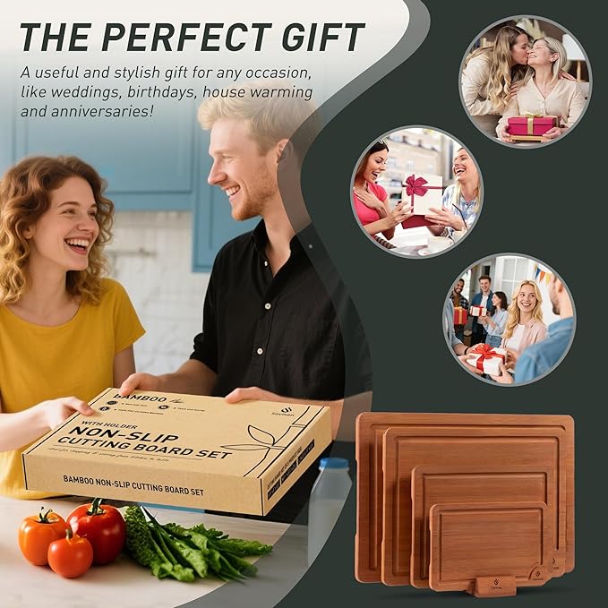 Bamboo Cutting Board Set Non Slip Feet with Holder Over Sink Best Grandpa Grandfather Elder Men Father Day Grandparents Great Papaw Peepaw Pawpaw Granddad Happy Birthday Christmas Unique Cool Gifts - Image 8