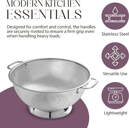Bellemain Micro-perforated Stainless Steel Colander-Dishwasher Safe (3 QT and 5 QT) - Image 5