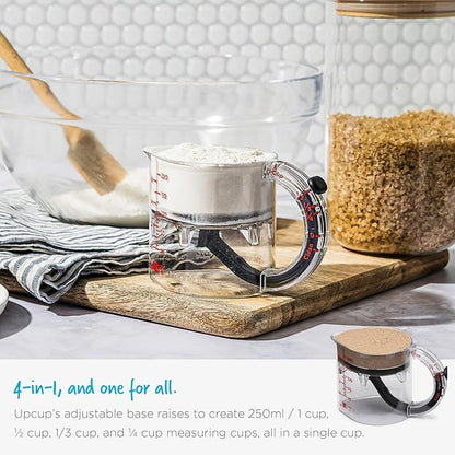 Dreamfarm Upcup All-in-1 Adjustable Measuring Cup, Metric & Imperial Measurements up to 1 Cup - Black/Clear - Image 5