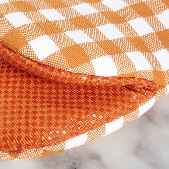 KitchenAid Gingham Mini Oven Mitt 2-Pack Set, Honey, 5.5"x8" - Image 4