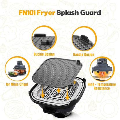 2 PCS Silicon Splatter Shield for Ninja Crispi Air Frye,Air Fryer Accessories for Ninja Crisp for Ninja Crisp Containers Air Fryer Accessories for Ninja Air Fryer Replacement Parts Grey