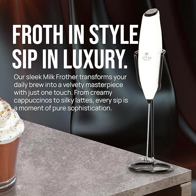 Zulay Kitchen Executive Series Luxury Gift Milk Frother with 4 Duracell Batteries – Handheld Electric Foam Maker for Coffee, Lattes & Hot Chocolate – Deluxe Finish, Ultimate Gift for Coffee Lovers - Image 6