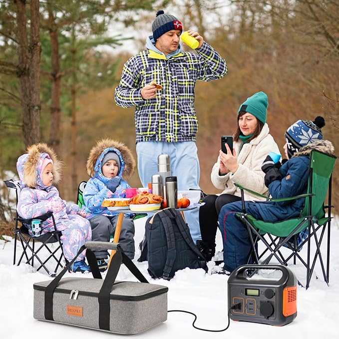 Food Warmer Electric Casserole Carrier - Large Heated Lunch Bag for Car Truck, 12V/24V/110V, Thermos for hot food for Potluck Cookouts Parties Picnic,Lasagna Lugger,Fits 9"x13" Baking Pan