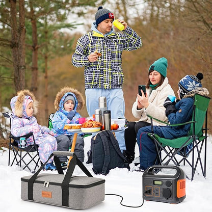 Food Warmer Electric Casserole Carrier - Large Heated Lunch Bag for Car Truck, 12V/24V/110V, Thermos for hot food for Potluck Cookouts Parties Picnic,Lasagna Lugger,Fits 9"x13" Baking Pan