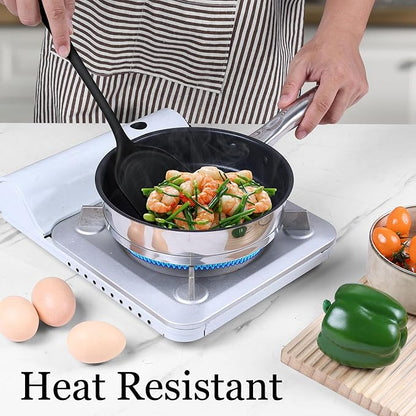 LIANYU 8Pcs Cooking Utensils Set, Heat Resistant Kitchen Utensils, Silicone Utensils Spatula Set for Nonstick Cookware with Spatula, Ladle, Turner, Spoon, Dishwasher Safe, Black - Image 8