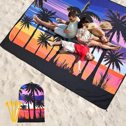 HIHOHO Beach Blanket Waterproof Sandproof Extra Large Beach Mat 79" X 83"/120"x108"for 1-8 Adults Quick Drying Durable Outdoor Picnic Mat for Beach Travel Camping Hiking