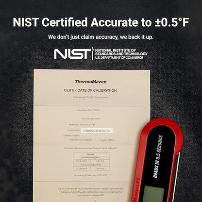 Professional 3X Faster 0.5sec Instant Read Meat Thermometer Digital, High Accuracy ±0.5°F, IP67 Waterproof, Auto Wake/Sleep & Rotate Display, NSF & NIST Certified, Backlight Fry Oil Candy Thermometer - Image 3