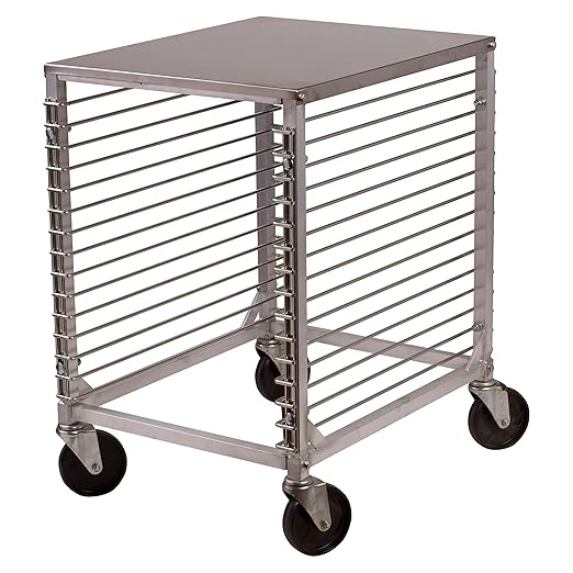 Winco 15-Tier Aluminum Sheet Pan Rack with Hard Top and Wire Slides by Winco