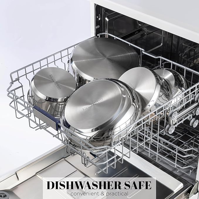 Country Kitchen Cookware Set with Removable Handle, Oven & RV Safe Pots and Pans Set, Stainless Steel, Original - Image 6