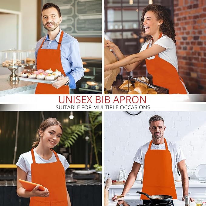 Utopia Kitchen 10 Pack Bib Apron Adjustable with 2 Pockets, Water and Oil Resistant, Cooking Kitchen Chef Apron for Women Men - Image 5