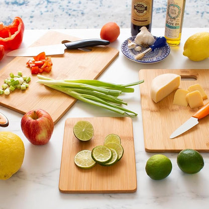Totally Bamboo 3-Piece Cutting Board Set, Bamboo Wood Cutting Boards for Kitchen with Built-In Handles, Reversible Chopping Boards in Small, Medium, and Large Sizes - Image 7