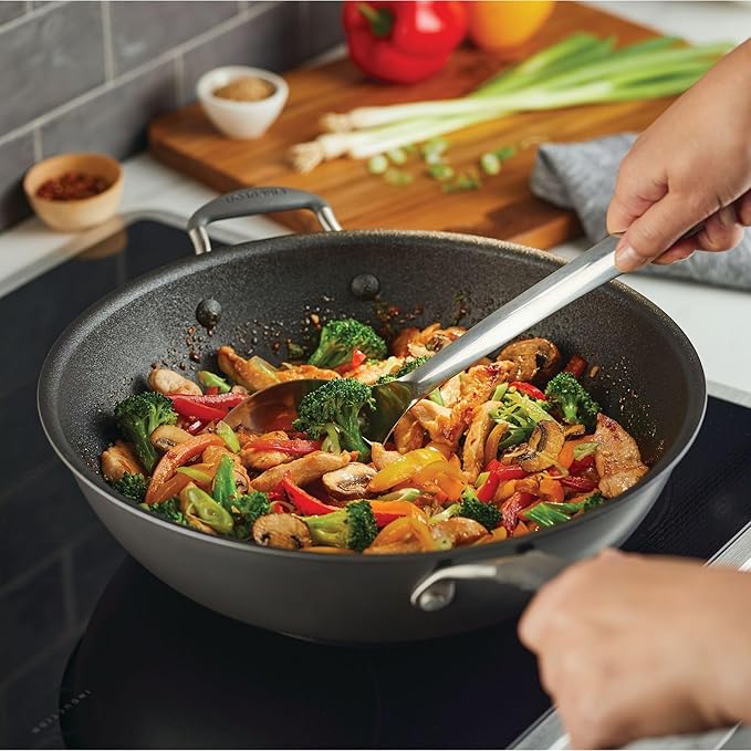 Circulon A1 Series with ScratchDefense Nonstick Induction Cookware Stir Fry Pan, Wok Pan, 13.25-Inch, Graphite - Image 2