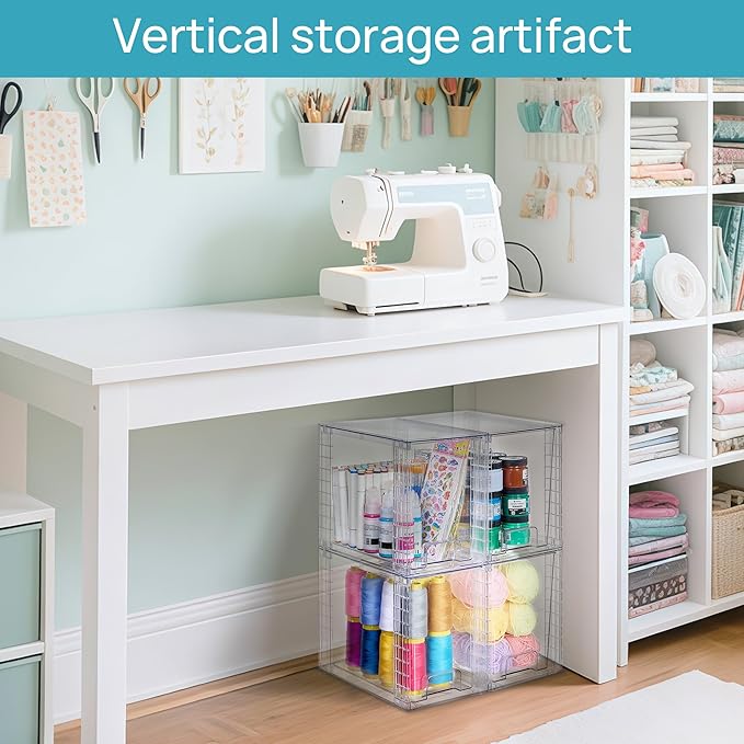 Vtopmart 4 Pack Clear Stackable Storage Drawers,9.7" High Plastic Organizers Bins for Skincare, Bathroom Supplies,Ideal for Cabinet,Undersink,Vanity,Kitchen,Pantry Organization - Image 8