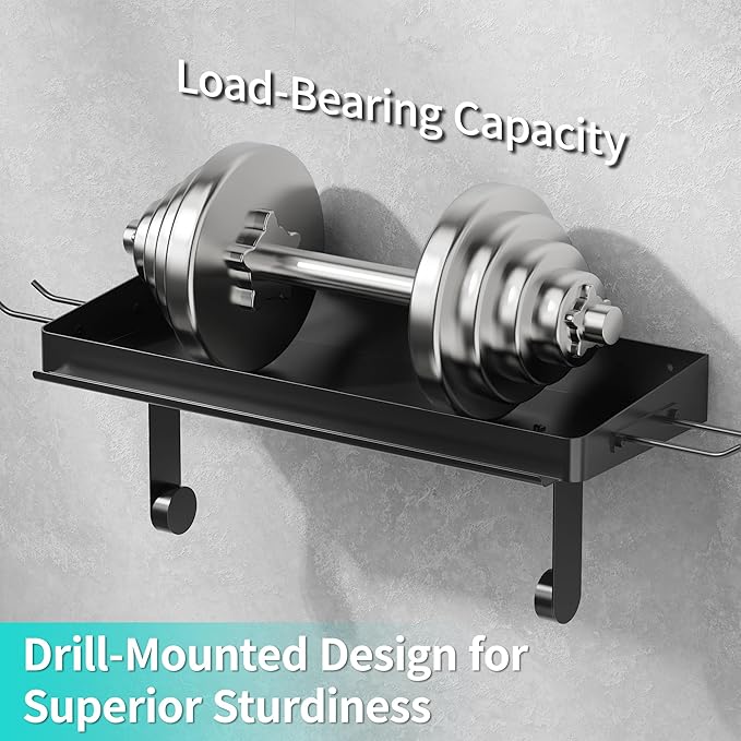ZUNTO 3-in-1 Wall Mount Garage Paper Towel Holder with Shelf, Organize Shelf & Pen Holder(or Phone Storage) & Hanging Hooks - Heavy Duty Stainless Steel Organizer for Kitchen, Workshop, Laundry Room - Image 3