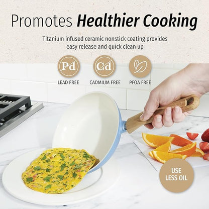 GoodCook Healthy Ceramic Titanium-Infused 2 Quart Saucepan with Lid, Light Blue – Induction Cookware, Nonstick Cooking Pan, Food Cooker for Soups, Sauces, Potatoes, Pasta, Rice - Image 4