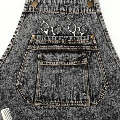 Jeanerlor - Cotton Denim Shop Black Tool Aprons with Pockets for Men - Jean Work Aprons for Men Cross Straps & Adjustable L to XXL - Image 7