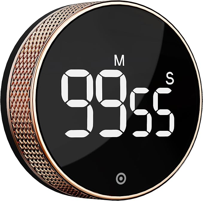 BlueSnail Kitchen Timer with LED Digital Display Smart Efficana for Home Classroom Gym Office, Volume and Brightness Adjustable Productivity Timer (Rose Gold) by BlueSnail