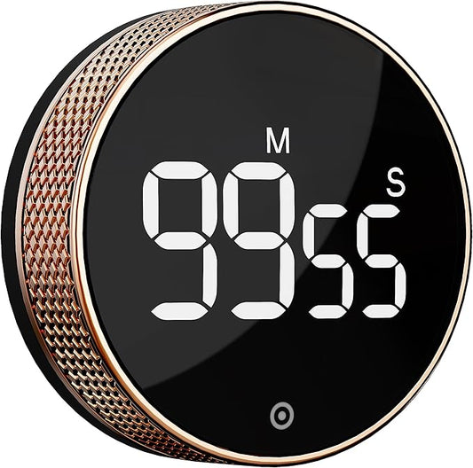 BlueSnail Kitchen Timer with LED Digital Display Smart Efficana for Home Classroom Gym Office, Volume and Brightness Adjustable Productivity Timer (Rose Gold) by BlueSnail