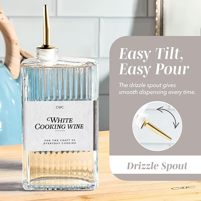 COOK WITH COLOR Olive Oil Dispenser Bottle - 2 Pk Glass Oil Dispenser for Kitchen - Condiment, Coffee Syrup & Vinegar Dispenser, Olive Oil Cruet, Includes 4 Auto Pourer Spouts - Image 7