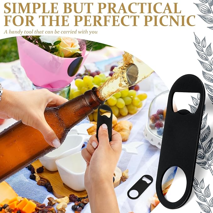 Remerry Bottle Openers Stainless Steel Flat Bottle Opener Bulk 3.4 x 1.3 Inches Bartender Beer Key Soda Can Mini Speed for Kitchen, Bar or Restaurant (Black,100 Pcs) - Image 7