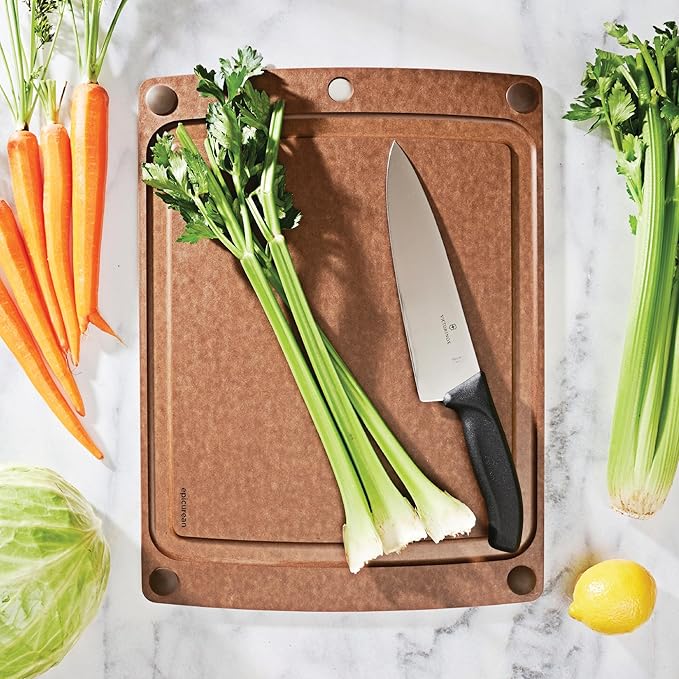 Epicurean All-In-One Cutting Board with Non-Slip Feet and Juice Groove - Non-toxic, Dishwasher Safe, Made in the USA, 17.5" x 13", Nutmeg - Image 2