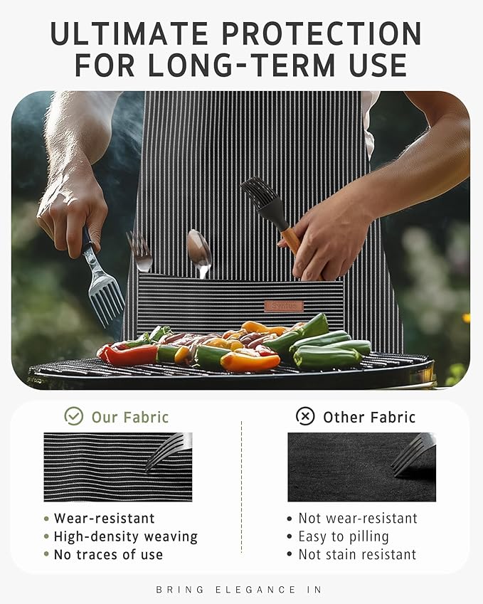 Syntus Chef Apron for Men Women Kitchen Cooking Apron with Pockets, Adjustable Bib Aprons Stain Resistant - Image 6