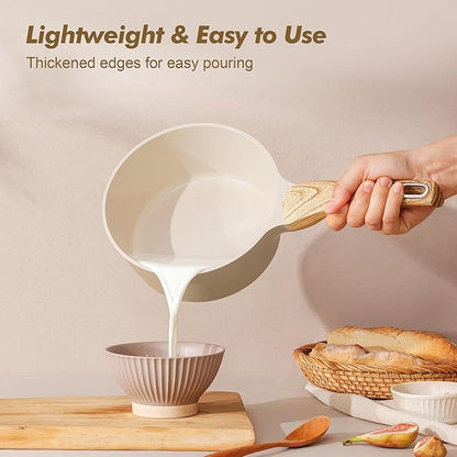 SENSARTE Ceramic Nonstick Sauce Pan with Lid, 2.0 Quart Small Saucepan, White Cooking Pot with Stay Cool Handle, Non toxic Kitchen Sauce Pot, Non stick Small Pot, Induction Pot, PFOA PTFE PFAS Free - Image 7