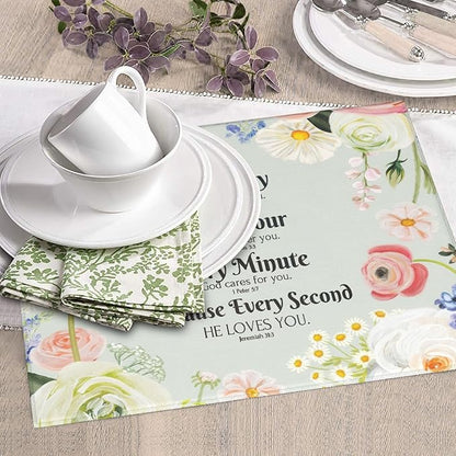 Vintage Country Watercolor Wildflowers Dish Drying Mat for Kitchen Counter, 16"x18" Microfiber Absorbent Fast Dry Mat, 2Pcs Dish Mat Faucet Mats Sets, Large Drying Kitchen Mat Kitchen Drying Pad