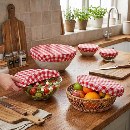 Reusable Bowl Covers, 5 Size Stretch Cloth Bowl Covers for Bread Proofing, cloth Fabric bowl Cover for Food Fruits Leftover (S)