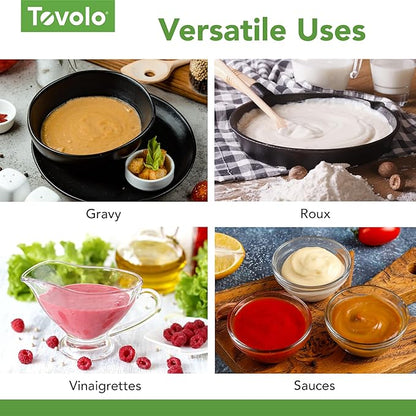 Tovolo Flat Whisk Stainless Steel 10” Gravy Whisk for Sauces Roux Batters, Large Kitchen Classic Dishwasher Safe Flat Bottom Whisker for Cooking Blending Mixing Stirring Whipping Beating Whisking - Image 5