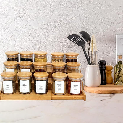 EgticHome 4OZ Glass Spice Jars with Bamboo Lids and 315 Labels, 10 Pcs Clear Food Storage Containers for Kitchen Sugar Salt Coffee Tea Beans - Image 6