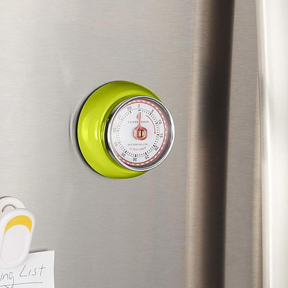 Zassenhaus Magnetic Retro Kitchen Timer, Classic Mechanical Cooking Timer (Kiwi Green) - Image 4