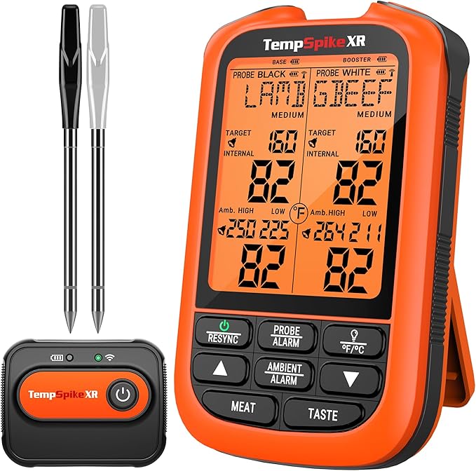TempPro TempSpike 2000FT Wireless Meat Thermometer Digital with 2 Ultra-Thin Meat Probe, Grill Thermometer Wireless for Smoker, BBQ, Grill, Turkey, Kitchen Cooking Thermometer (Previously ThermoPro) by TempPro