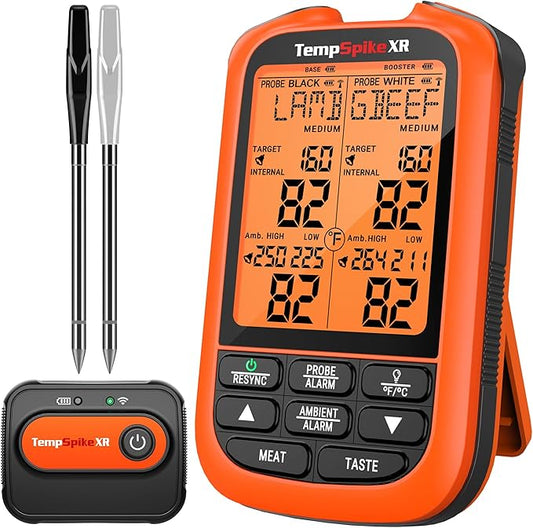 TempPro TempSpike 2000FT Wireless Meat Thermometer Digital with 2 Ultra-Thin Meat Probe, Grill Thermometer Wireless for Smoker, BBQ, Grill, Turkey, Kitchen Cooking Thermometer (Previously ThermoPro) by TempPro