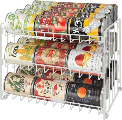 Kitchen Details 3 Tier Can Storage Organizer Rack in White - Image 4