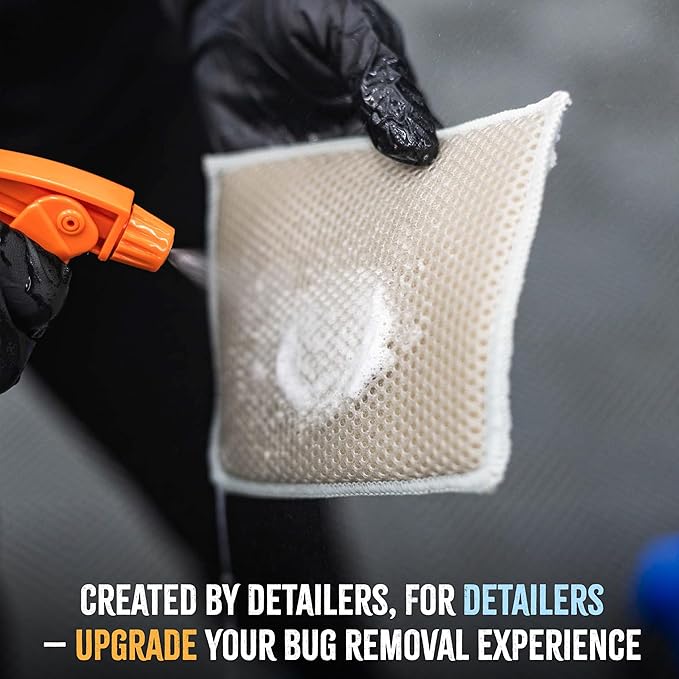 The Rag Company - Jersey Bug Scrubber Pads - Pearl Weave, Easily and Safely Trap Bug Splatter in Sponge, Safe on All Finishes, 4in x 6in, Ice Grey (5-Pack) - Image 4