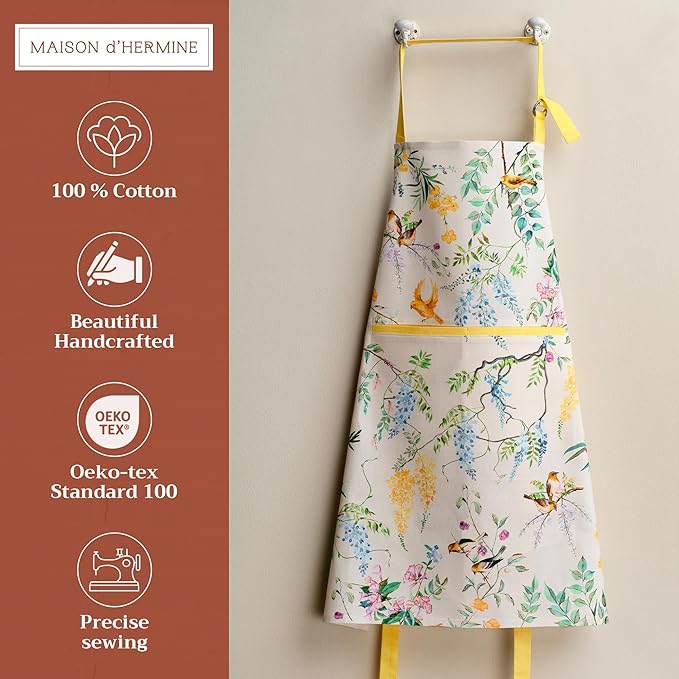 Maison d' Hermine 100% Cotton Apron for women with Pocket Kitchen Chef Apron for Men Cooking Mothers Day Gifts - Image 2