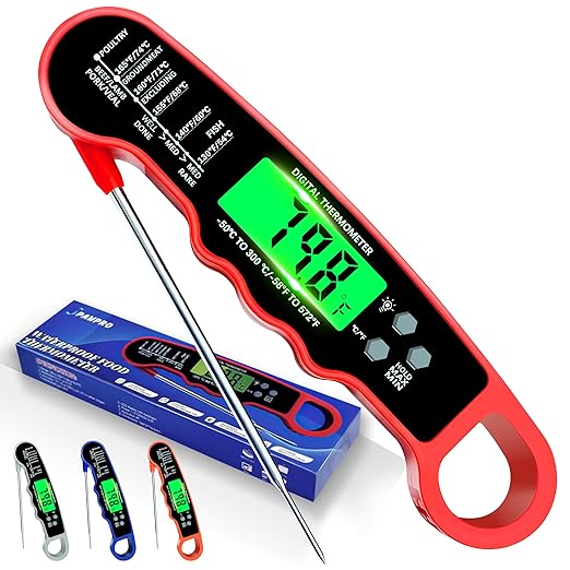 Meat Thermometer Digital, Instant Read Meat Thermometer with Backlight & Magnet for Kitchen, Beef, Grill, Turkey,IP67 Waterproof Cooking Thermometer by Unknown