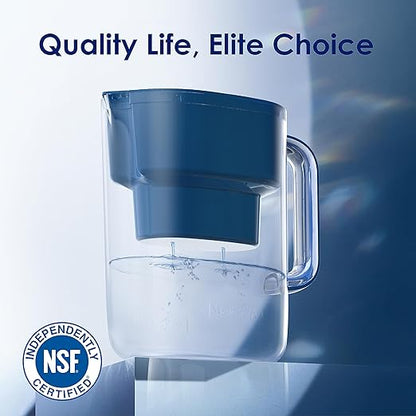 Waterdrop PT-07C Water Filter Pitcher, 10-Cup, NSF Certified, 200-Gallon Long-Life Filter, Improves Coffee & Tea Taste, Reduces PFOA/PFOS and Chlorine, 5X Longer Filter Life, Classic Blue - Image 3