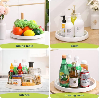 Lazy Susan Turntable, Set of 4, 12 Inch Non-Skid Lazy Susan Organizer for Cabinet, Pantry Organization, Kitchen Storage, Bathroom Sink Cabinet, Refrigerator, Countertop, Spice Rack (4 Pack 12 in) - Image 7