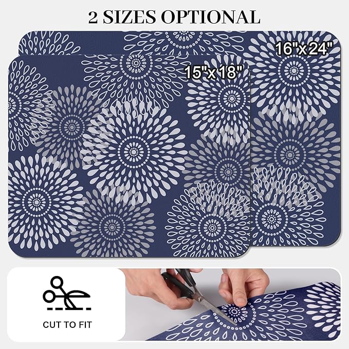 LuxStep Dish Drying Mat Super Absorbent Kitchen Counter Mat Rubber Backing Draining Mat Easy to Clean Kitchen Accessories Dish Rack Pad for Dishes, Utensils, Countertops, Sinks 16" x 24" Blue - Image 2