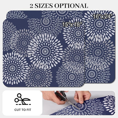 LuxStep Dish Drying Mat Super Absorbent Kitchen Counter Mat Rubber Backing Draining Mat Easy to Clean Kitchen Accessories Dish Rack Pad for Dishes, Utensils, Countertops, Sinks 16" x 24" Blue - Image 2