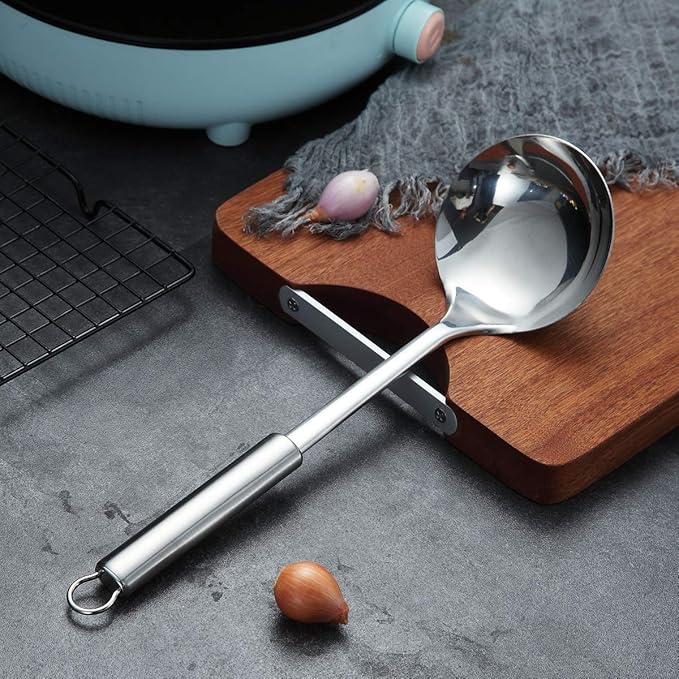 Stainless Steel Ladle, Berglander Soup Ladle, Cooking Ladle, Kitchen Ladle, Metal Soup Spoon For Cooking Non-Stick And Heat Resistant, Dishwasher Safe, Easy to Clean - Image 2