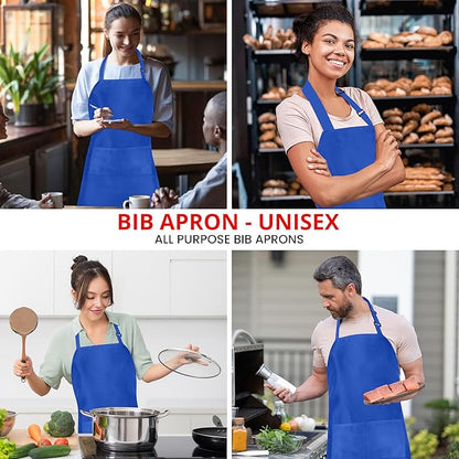 Utopia Kitchen 10 Pack Bib Apron Adjustable with 2 Pockets, Water and Oil Resistant, Cooking Kitchen Chef Apron for Women Men - Image 4