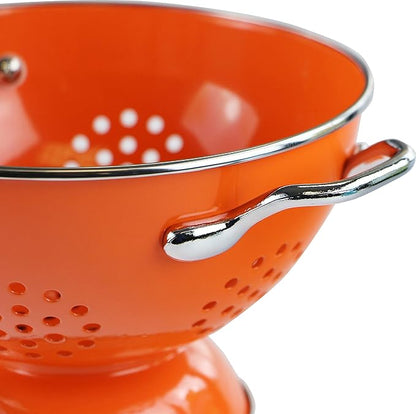 Calypso Basics by Reston Lloyd Powder Coated Enameled Colander, 1.5 Quart, Orange